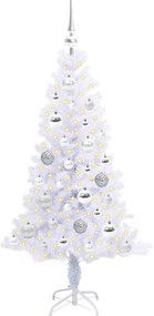 vidaXL Τεχνητό Χριστουγεννιάτικο Δέντρο Λευκό 120 cm PVC και Χάλυβας