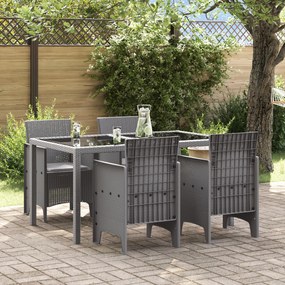vidaXL Καρέκλες Κήπου με Μαξιλάρια 4 pcs Ανοιχτό γκρι 53 x 49 x 85 εκ.