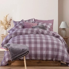 Παπλωματοθήκη Wildville (Σετ 3τμχ) Mauve Nef-Nef Υπέρδιπλo 100% Cotton Flannel
