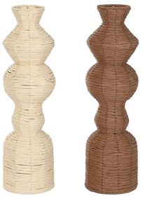 Βάζο Home ESPRIT Καφέ Φυσικό Urban 20 x 20 x 70 cm (x2)