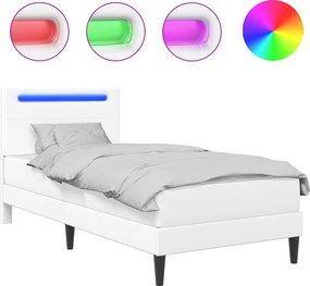 vidaXL Σκελετός Κρεβατιού με κεφαλάρι Λευκό 80 x 200 cm Τεχνητό Δέρμα