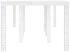 vidaXL Τραπέζι Κήπου Λευκό 250x100x73 εκ. Πολυ Ράττον