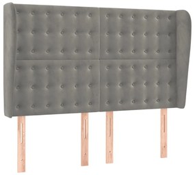 vidaXL Κρεβάτι Boxspring με Στρώμα &amp; LED Αν.Γκρι 140x200 εκ. Βελούδινο