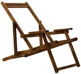 Σεζλόνγκ Retto μασίφ ξύλο οξιάς καρυδί 66x120x82 εκ.