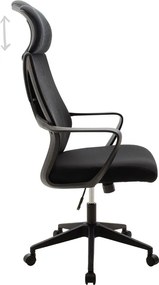 Καρέκλα γραφείου διευθυντή Dolphin pakoworld με ύφασμα mesh χρώμα μαύρο