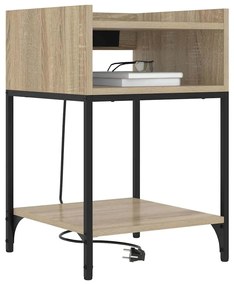 vidaXL Κομοδίνο με ράφι Sonoma Δρυς 40 x 40 x 61 εκ Επεξεργασμένο ξύλο