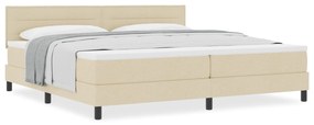 vidaXL Κρεβάτι με Στρώμα Cream 200x200 εκ. Ύφασμα