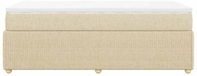 vidaXL Κρεβάτι Boxspring με Στρώμα Κρεμ 100 x 200 εκ. Υφασμάτινο