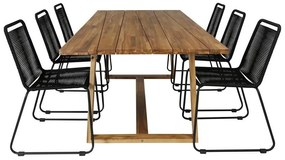 Σετ Τραπέζι και καρέκλες Dallas 2220, Ξύλο, Σχοινί, Ξύλο: Ακακία | Epipla1.gr