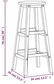 vidaXL Σκαμπό Μπαρ 8 τεμ. από Μασίφ Ξύλο Ακακίας