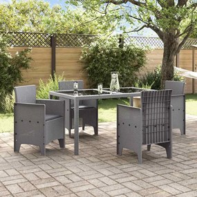 vidaXL Καρέκλα Κήπου 4 pcs Ανοιχτό γκρι 53 x 49 x 85 εκ. PP