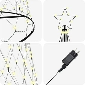 vidaXL LED Χριστουγεννιάτικο Δέντρο με βάση Θερμό λευκό 500 cm Μέταλλο