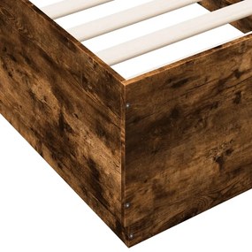 vidaXL Πλαίσιο Κρεβατιού Καπνιστή Δρυς 75x190 εκ. Επεξεργασμένο Ξύλο