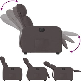 vidaXL Πολυθρόνα Ανακλινόμενη Ηλεκτρική Σκούρο Καφέ Υφασμάτινη