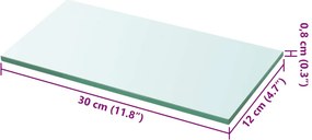 vidaXL Ράφια Πάνελ 2 τεμ. Διάφανα 30 x 12 εκ. Γυάλινα
