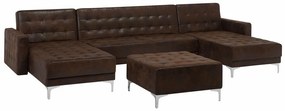 Πολυμορφικός γωνιακός καναπές Berwyn G108, Λειτουργία ύπνου, Καφέ, 348x168x83cm, 123 kg, Πόδια: Μέταλλο | Epipla1.gr