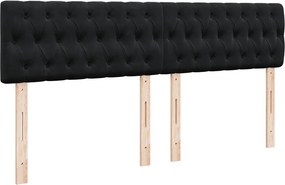 vidaXL Κρεβάτι Boxspring με Στρώμα Μαύρο 180x200 εκ. Βελούδινο