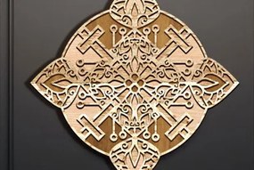 Σετ των 2 Intra απο ξύλο plywood 3mm-4mm πάχος - Cross Wall Art Laser Cut 3d Mandala Δίασταση 30x30 cm INTRAFABR-95586831