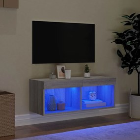 Έπιπλο Τηλεόρασης με LED Γκρι Sonoma 80x30x30 εκ. - Γκρι