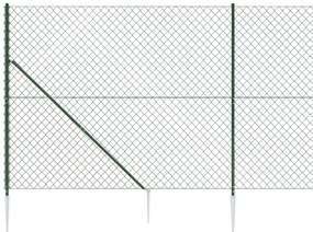 vidaXL Συρματόπλεγμα Περίφραξης Πράσινο 1,6 x 25 μ. με Καρφωτές Βάσεις