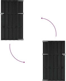 vidaXL Πύλη Κήπου 100 x 180 cm WPC και Αλουμίνιο Μαύρο
