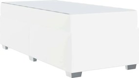 vidaXL Σκελετός Κρεβατιού με στρώμα Λευκό 90 x 190 cm ύφασμα