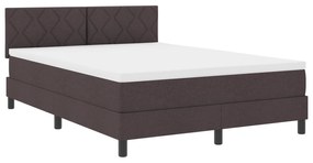 vidaXL Κρεβάτι με Στηρίγματα και Στρώμα & LED Καφέ 160x200 εκ. Ύφασμα