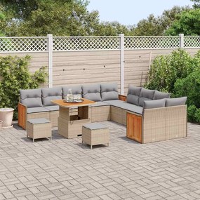 vidaXL Σετ Καναπέ Κήπου 13 pcs μπεζ και ανοιχτό γκρι 80 x 80 x 71 cm