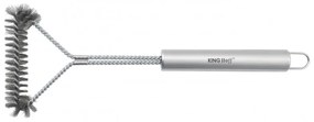 Βούρτσα καθαρισμού BBQ Kinghoff KH 1915, 41,5 cm, Εργονομική λαβή, Ατσάλινες τρίχες, Inox