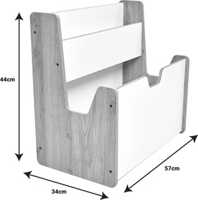 Ραφιέρα Crane pakoworld φυσικό-λευκό mdf 57x34x55εκ