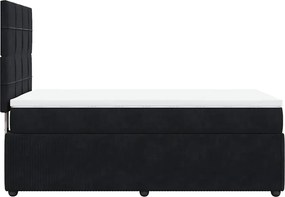 vidaXL Κρεβάτι Boxspring με Στρώμα Μαύρο 90x200 εκ. Βελούδινο