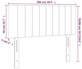 Κεφαλάρι Κρεβατιού LED Ανοιχτό Γκρι 100x5x78/88 εκ. Βελούδινο 3121892