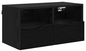 vidaXL Βάσεις τηλεόρασης Επιτοίχιο 2 pcs Μαύρη Οξυά 60 x 30 x 30 cm