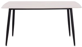 Τραπέζι Rav λευκό μαρμάρου sintered stone-μαύρο μέταλλο 140x80x75