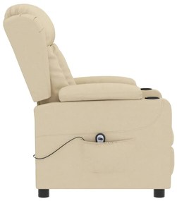 vidaXL Πολυθρόνα Ανακλινόμενη Ηλεκτρική Κρεμ Υφασμάτινη