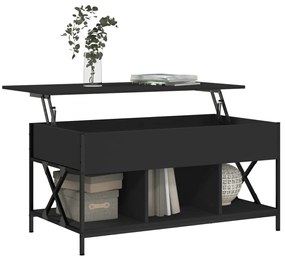 vidaXL Τραπεζάκι Σαλονιού Μαύρο 100x50x50 εκ. Επεξ. Ξύλο & Μέταλλο