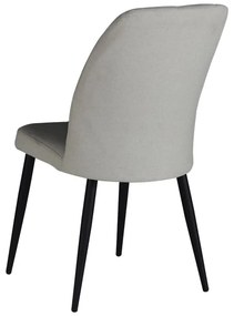 Καρέκλα Vika pakoworld εκρού ύφασμα-πόδι μαύρο μέταλλο 48x58x90εκ