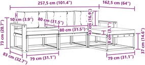 vidaXL Σειρά Καναπέ Εξωτερικού 4 pcs Λευκό και Κρεμ Πολυεστέρας