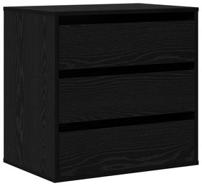 vidaXL Γωνιακό Κουτί με Συρτάρια Μαύρη Δρυς 60x41x58 εκ. Επεξεργασμένο Ξύλο