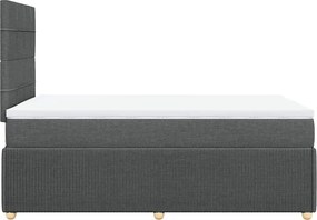 vidaXL Κρεβάτι Boxspring με Στρώμα Σκούρο Γκρι 120x200 εκ. Υφασμάτινο