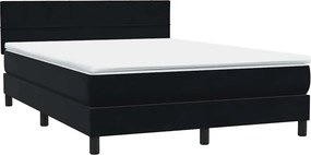 vidaXL Κρεβάτι Boxspring με Στρώμα Μαύρο 160x210 εκ. Βελούδινο