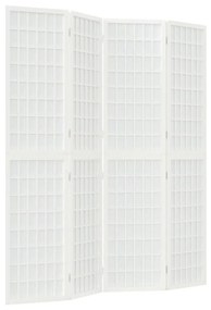 Παραβάν Ιαπωνικού Στιλ με 4 Πάνελ Πτυσσόμενο Λευκό 160x170 εκ. - Λευκό