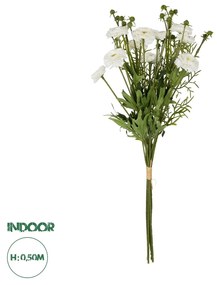 GloboStar® Artificial Garden WHITE CHRYSANTHEMUM BOUQUET 21330 Τεχνητό Διακοσμητικό Μπουκέτο Λευκό Χρυσάνθεμο Y50cm