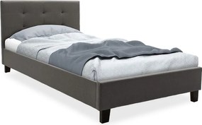 Κρεβάτι Mago pakoworld ύφασμα ανθρακί 100x200εκ