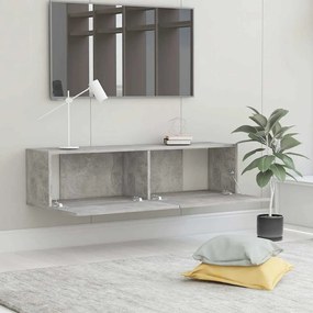 vidaXL Έπιπλο Τηλεόρασης Γκρι Σκυροδέματος 120x30x30εκ. από Επεξ. Ξύλο