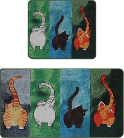Bathmat Set (2 Pieces) Gatto Carino Multicolor