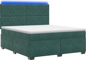 vidaXL Κρεβάτι box spring με στρώμα Σκούρο Πράσινο 140 x 190 cm