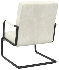 Καρέκλα «Πρόβολος» Λευκό Κρεμ Βελούδινη - Λευκό