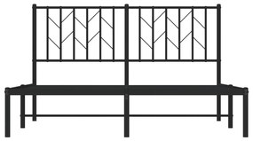 vidaXL Πλαίσιο Κρεβατιού με Κεφαλάρι Μαύρο 140 x 200 εκ. Μεταλλικό