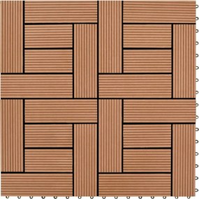 vidaXL Πλάκα Κατασκευής 22 pcs Καφέ 30 x 30 cm WPC